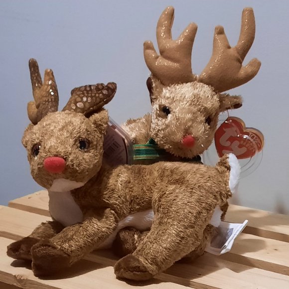 Ty Other - NWT Ty Beanie Babies Millennial Y2K Roxy & 2003 Rudy Retired Christmas Editions